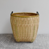 纯手工竹编筐子竹黄大竹筐篓子超市饭店展示收纳篮竹箩筐抬篓特价