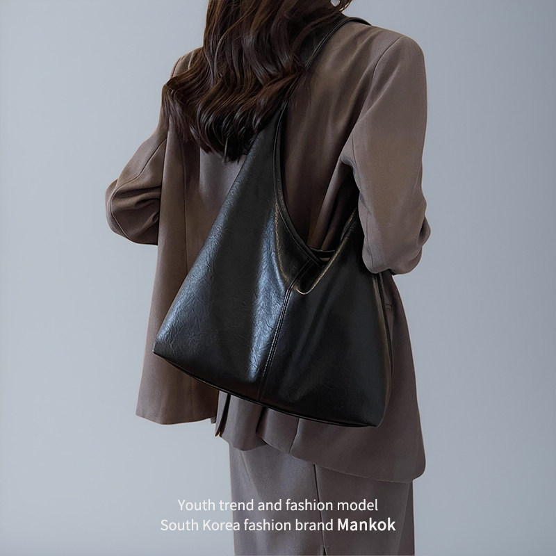 Mankok质感软皮大容量托特包女2025新款冬通勤单肩包复古百搭大包,箱包皮具/热销女包/男包,通用款女包,淘宝优惠券,粉丝福利购,淘宝优惠卷