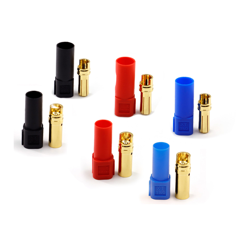 XT150-M/F红蓝黑120A大电流镀金插头6mm香蕉头