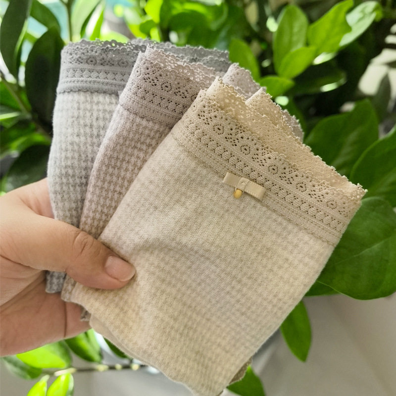 千鸟格纯棉内裤女甜美蕾丝日系少女学生三角裤头裸感舒适秋冬新款,女士内衣/男士内衣/家居服,男三角内裤,淘宝优惠券,粉丝福利购,淘宝优惠卷