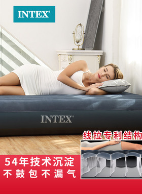 充气床2代INTEX单人加大气垫床双人充气床垫户外帐篷床加厚便携床