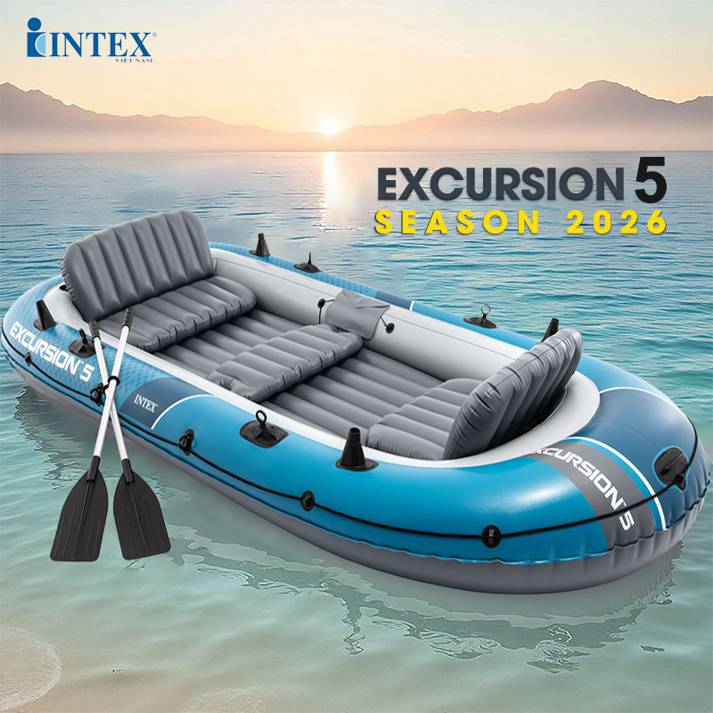 包邮 正品INTEX-68325漂流者加大五人充气船钓鱼船橡皮划艇充气艇