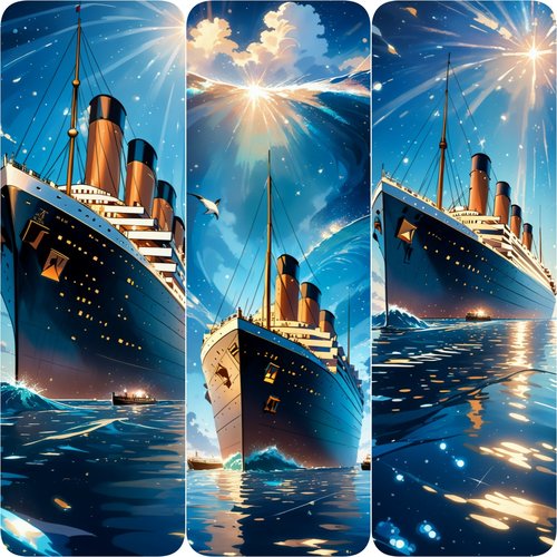 高清手机壁纸星空下的泰坦尼克号 2K iPhone高清壁纸桌面设计素材