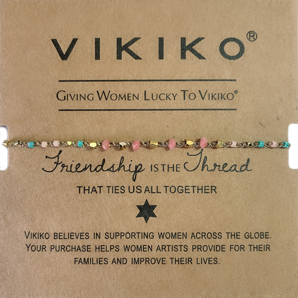 VIKIKO红纹石【桃花】进口miyuki米珠手工编织友谊绳女生幸运手链