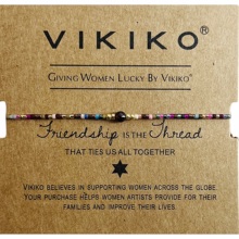 VIKIKO【友爱】天然石榴石玛瑙水晶民族细小手链闺蜜女友红绳礼物