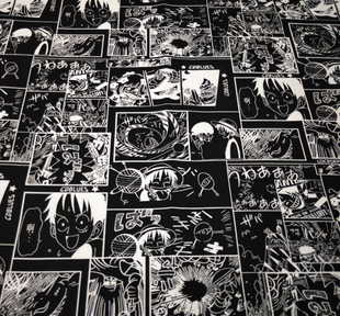 出口外贸纯棉平纹布卡通细帆布 手工包包服装面料桌布沙发