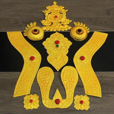 整套牛头铜饰手工镶嵌工艺精致