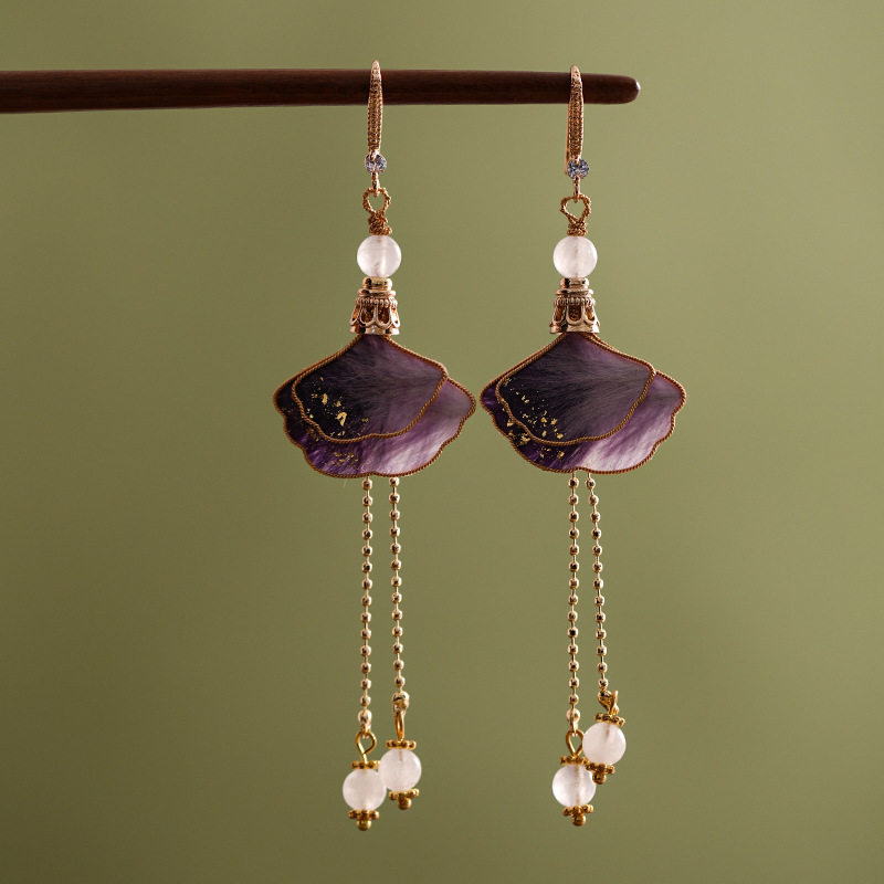 古风蚕丝绒花檀木簪子国风发簪新中式发钗子盘发木簪非遗手工发簪