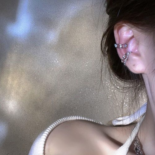 镶满钻爱心耳夹女ins小众