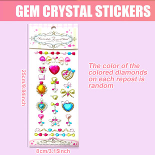 跨境热卖 亚克力宝石贴纸女孩演出脸部贴珠儿童diy化妆彩色水晶贴