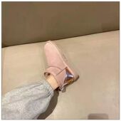 冬季 周冬雨同款 短筒雪地靴真牛皮透气防滑棉鞋 保暖加绒加厚女棉靴