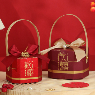 结婚喜糖盒订婚回礼糖果礼盒高级感婚礼专用喜糖袋包装 纸盒空盒子