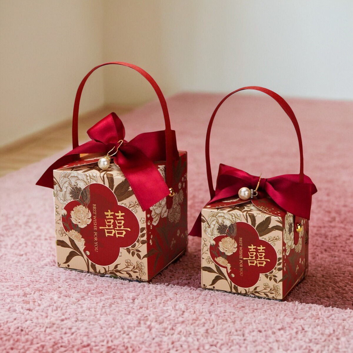 喜糖盒中式高档糖盒2025新款创意中国风结婚喜糖袋子订婚伴手礼盒