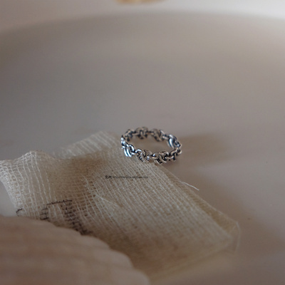 925银爱心交织环绕戒指