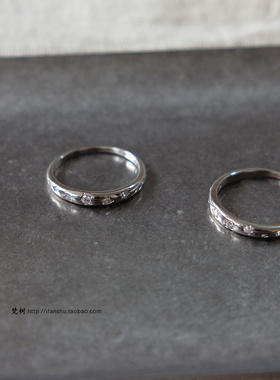 梵树For handmade-《繁星》S925纯银戒指 星环锆石闭口戒指