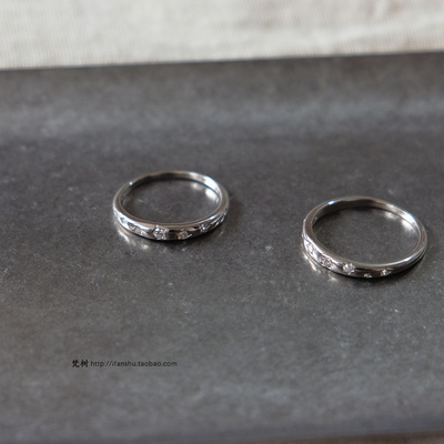 S925纯银戒指繁星闭口戒指