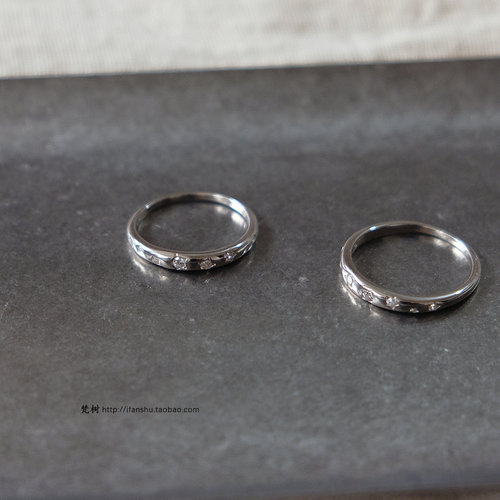 S925纯银戒指繁星闭口戒指
