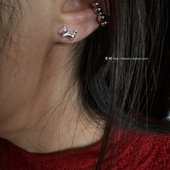 梵树For 宠物周边首饰 S925纯银小狗耳钉 handmade 快乐小狗