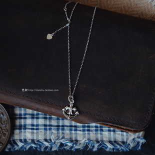 梵树For handmade-《女海员》S925纯银 海军风麻花圆圈船锚项链