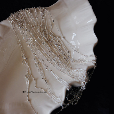 925银闪闪小方块项链