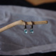 梵树For 日常淡湖蓝玻璃水滴耳环 S925银 handmade 心湖