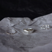 handmade 戒指 西西里岛 梵树For S925银 日常简约肌理款 3款