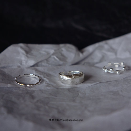 S925银日常简约肌理款戒指