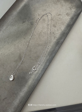 925纯银迷你一粒钻小水滴项链