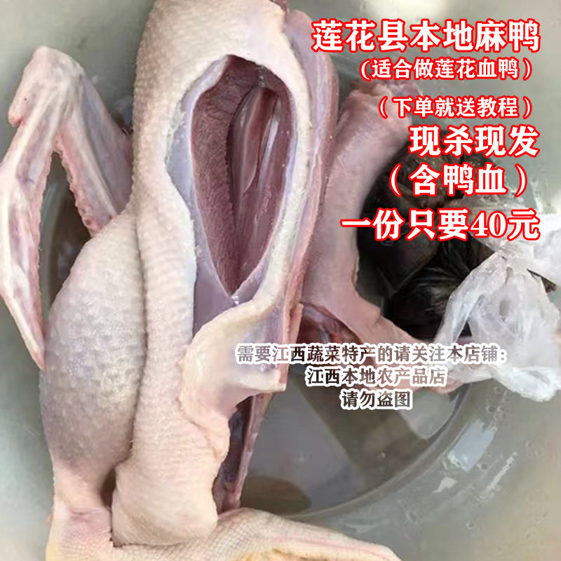 莲花血鸭特产莲花县自养本地麻鸭肉农家鸭子水鸭下单现杀真空包装