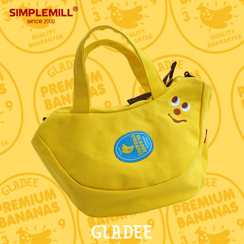 朴坊日本进口香蕉帆布手提包可爱