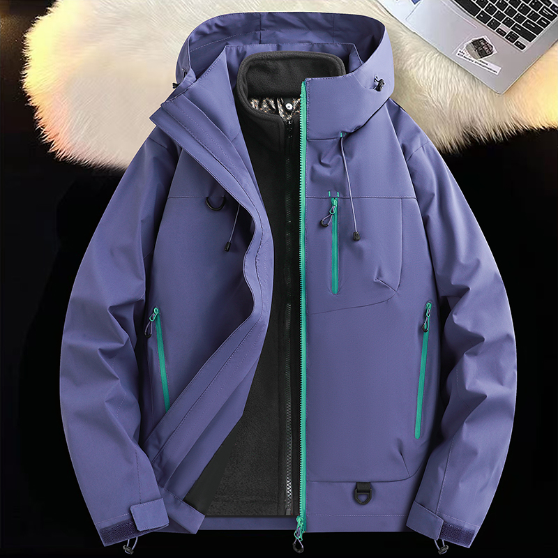 凡客诚品VANCL 冲锋衣三合一防风防水防雨连帽舒适登山服男女夹克