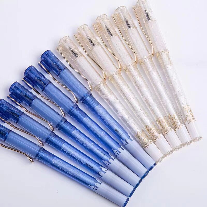 晨光冰雪节限定系列中性笔0.5mm拔帽黑色加强型针管速干水笔B7604