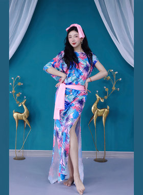 新款肚皮舞练习服练功服民俗袍子balady shabby saidi团体初学者