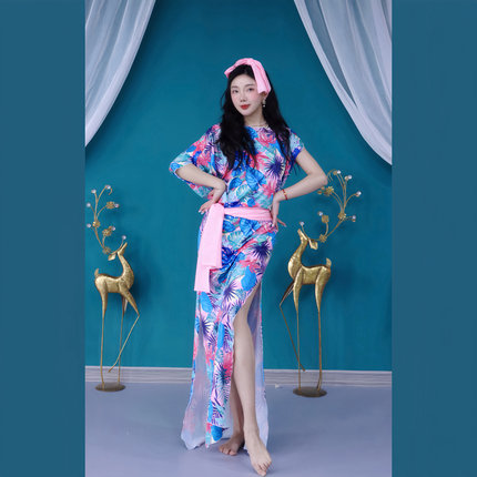 新款肚皮舞练习服练功服民俗袍子balady shabby saidi团体初学者