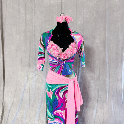 新款肚皮舞练习服练功服民俗袍子balady saidi shabby比赛团体2