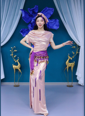 新款肚皮舞东方舞练功服练习服民俗袍子balady saidi shabby