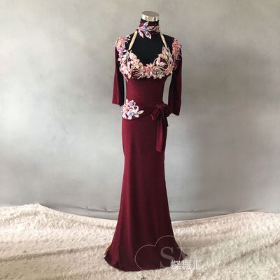 2018新款肚皮舞演出服表演服比赛民俗袍子balady saidi shabby