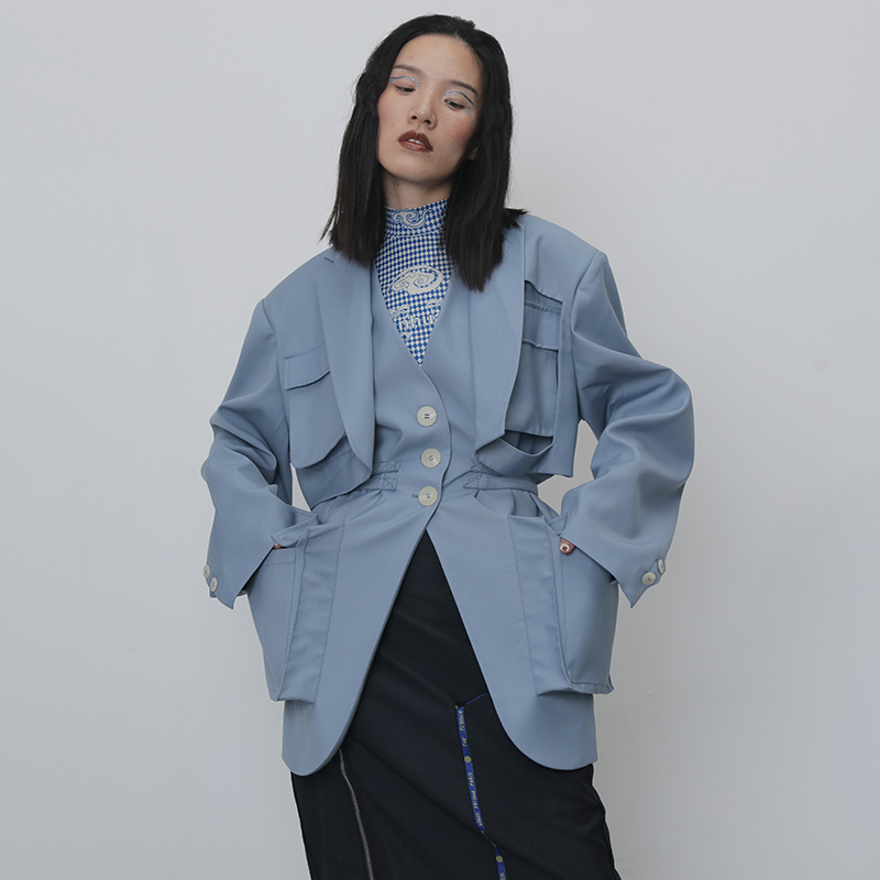 jnylon独立设计师解构立体假两件