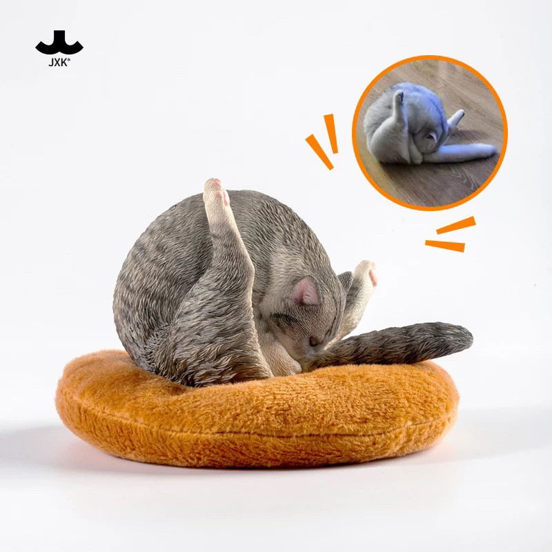 JXK 1/6 鸡腿猫动物仿真高端模型可爱创意搞怪宠物猫咪潮玩摆件猫