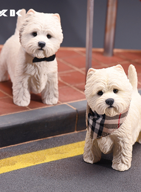 高地白梗犬仿真模型休闲桌面