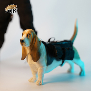 JXK 1/6巴吉度高端动物模型仿真猎犬桌面手办日常摆件狗树脂饰品