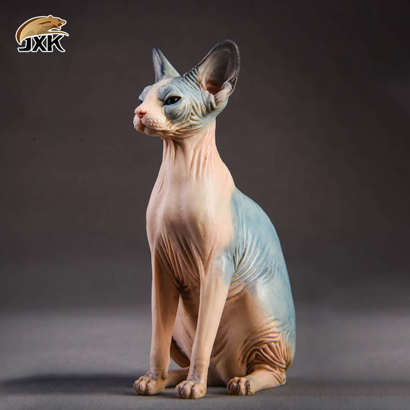 JXK 斯芬克斯无毛猫创意仿真猫咪树脂高端动物模型桌面摆放小动物
