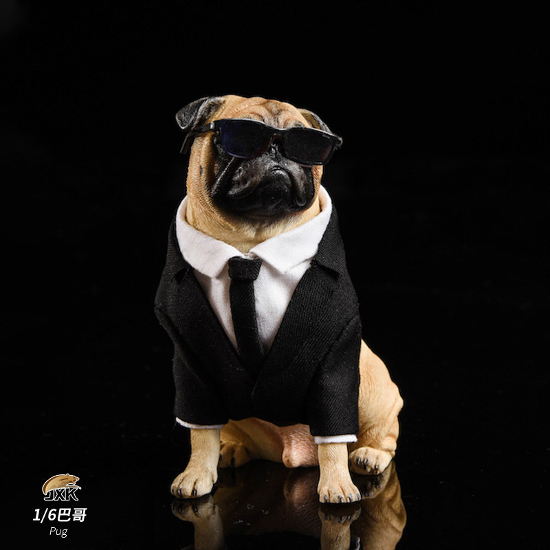 JXK 创意巴哥网红高端摆件八哥犬治愈系迷你动物小狗周边模型手办