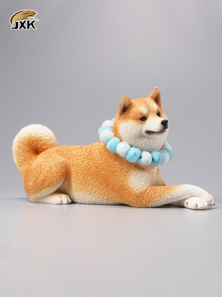 JXK 1/6卧姿柴犬模型 仿真动物高端手办可爱治愈周边日式宠物摆件