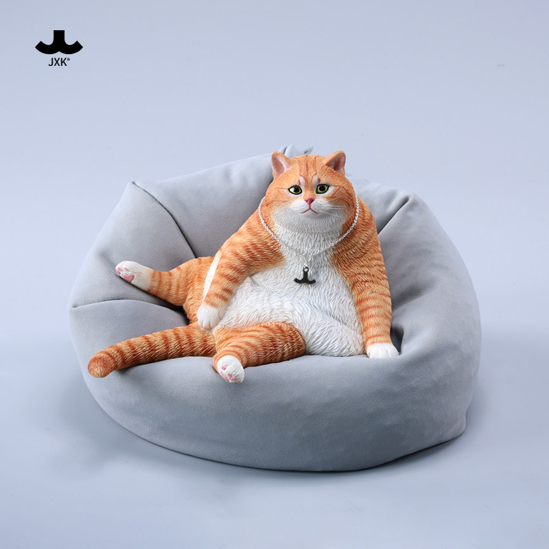 JXK1/6摆烂猫橘猫小懒猫动物模型配沙发猫咪周边玩具手办桌面摆件