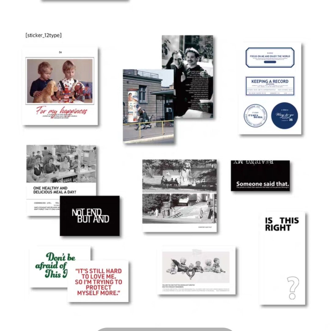 韩国同款OAB人物202hosil杂志风景复古手账海报素材拼摆拍贴纸包,文具电教/文化用品/商务用品,贴纸/立体贴纸,淘宝优惠券,粉丝福利购,淘宝优惠卷