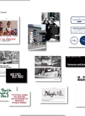 韩国同款OAB人物202hosil杂志风景复古手账海报素材拼摆拍贴纸包