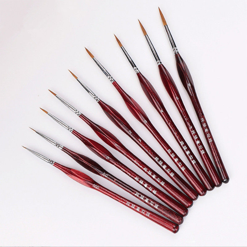 跨境狼毫正姿描边钩边油画笔 尼龙勾线描眉笔 小号尖头勾线笔