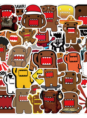 50张Domo kun卡通多摩君贴纸装饰手账文具水杯电脑防水贴画