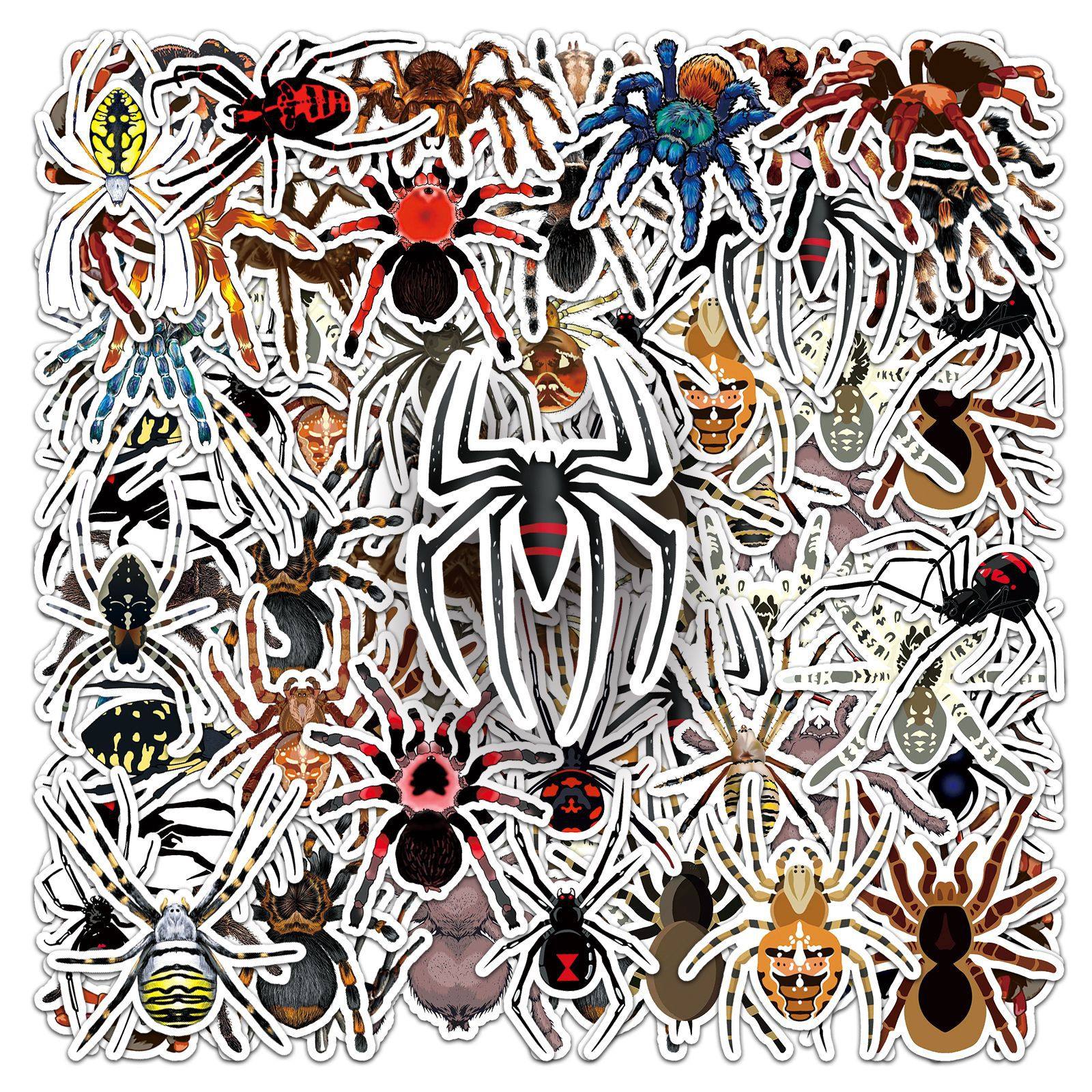 50张蜘蛛涂鸦贴纸个性跨境创意昆虫动物装饰水杯手机壳电脑贴纸,文具电教/文化用品/商务用品,贴纸/立体贴纸,淘宝优惠券,粉丝福利购,淘宝优惠卷